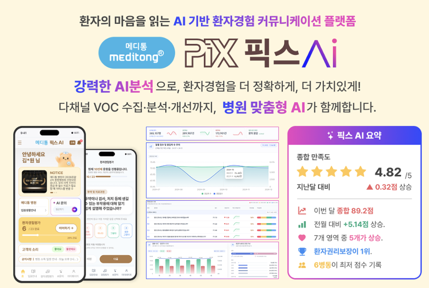 메디통, AI 환자경험 플랫폼 ‘픽스 AI’ 출시